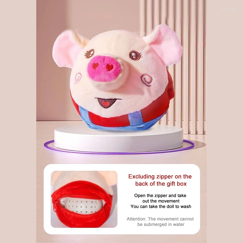 Update Dog Toy Interactive Puzzle Electric Plush Jump Ball Usb Charging Cartoon Pig Training Pet