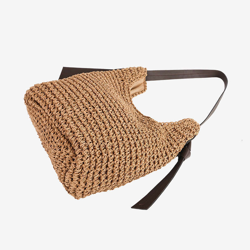 Handmade Beach Bag Leisure Large Capacity Single Shoulder New PU Tassel Grass Woven Vacation Style Beach Bag, Fashionable Women's Bag Kq2