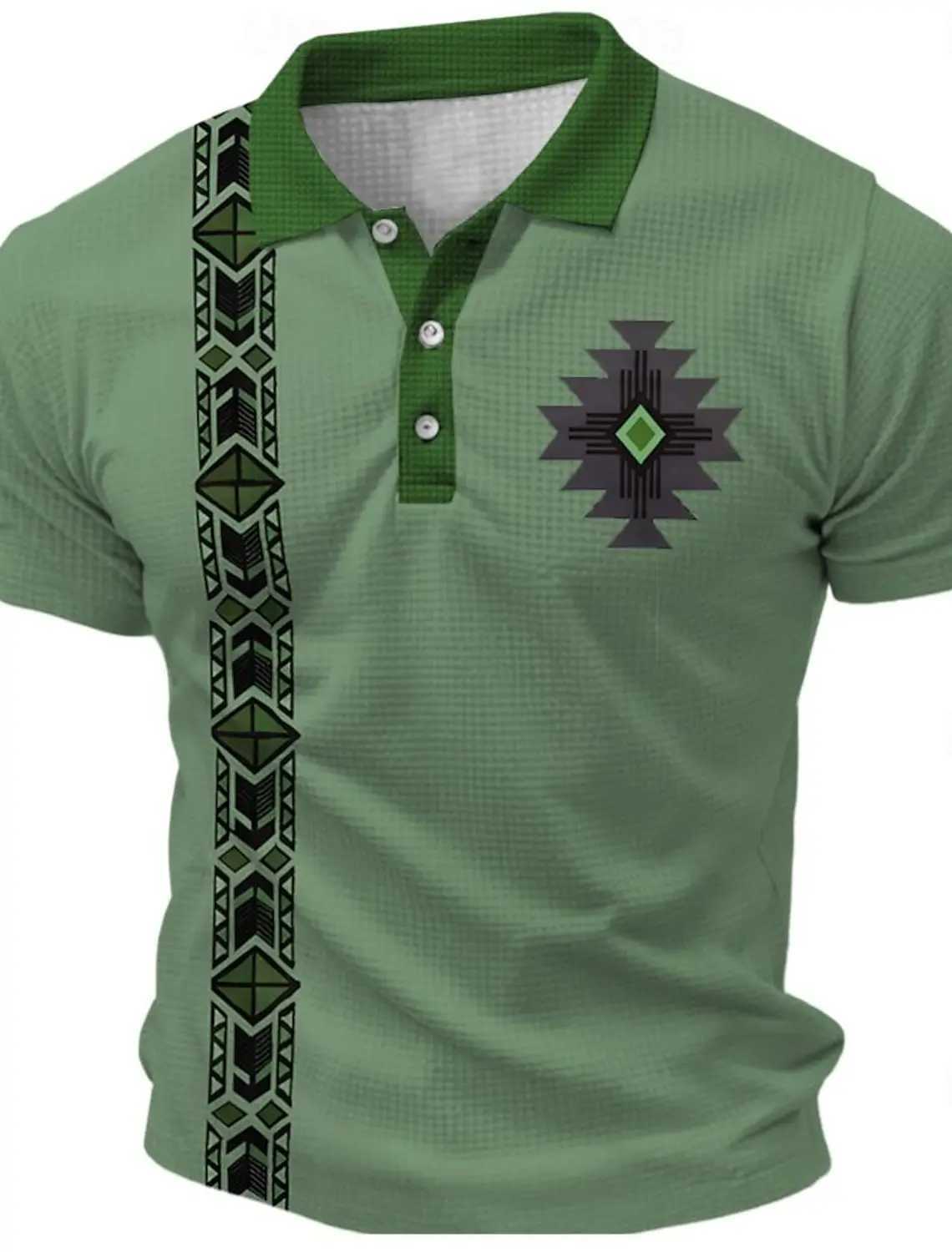 Mens tribal polo shirts golf shirts short sleeved polo shirts collar shirts vintage casual vacation clothes party shirts W250414