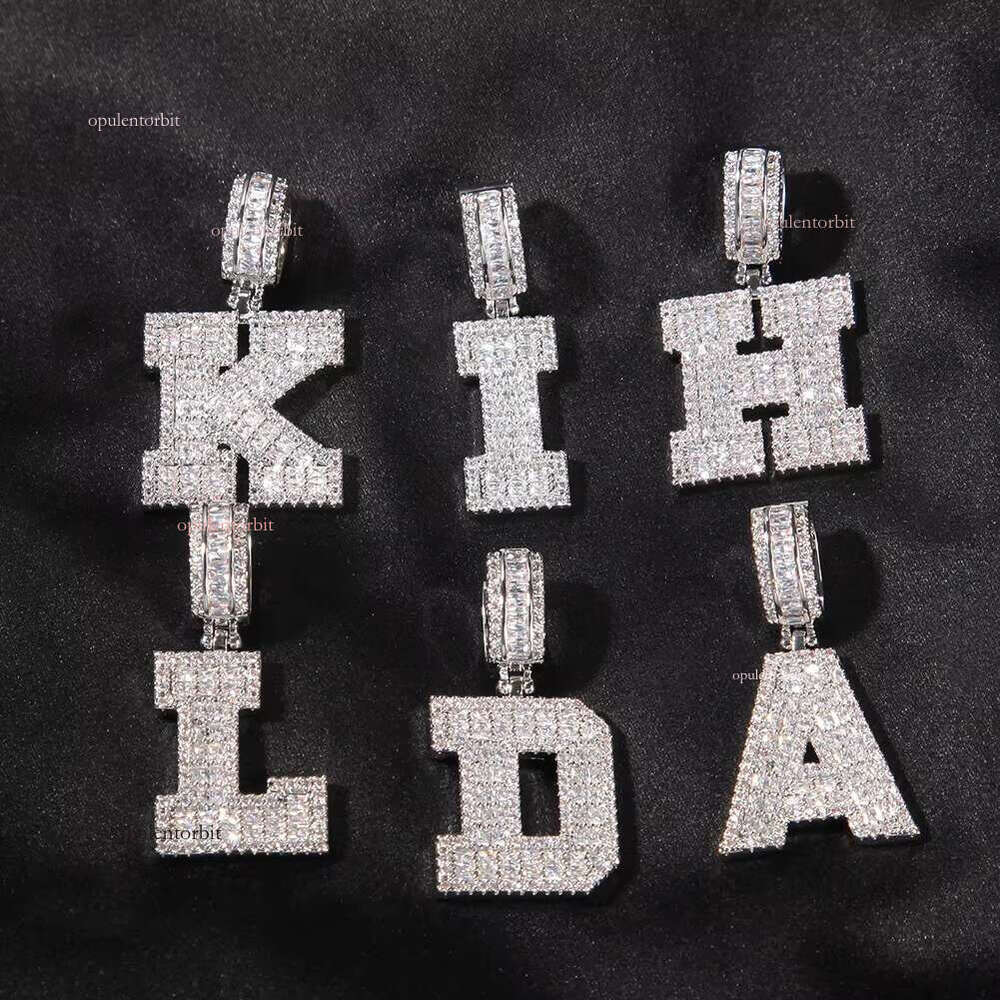 Letter 'S' Hip Hop Pendant Necklace - Authentic Pyroxene Gemstone for a Stylish Look