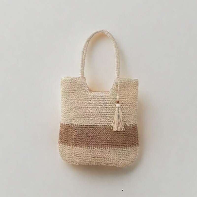 Handmade Beach Bag 2025 New Woven Straw Weaving Tassel Chinese Style Shoulder Large Capacity Tote Japanese And Korean Bag Kq2