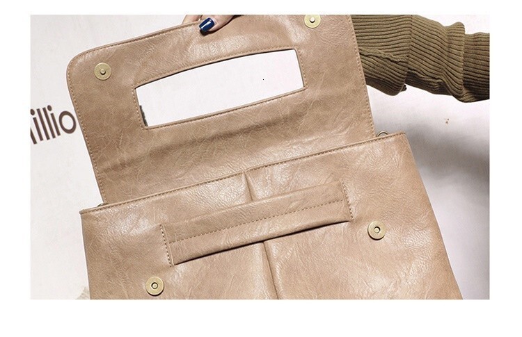 Women's Minimalist Fashionable Bag, New PU Carrying Bag With Cover, Large Capacity