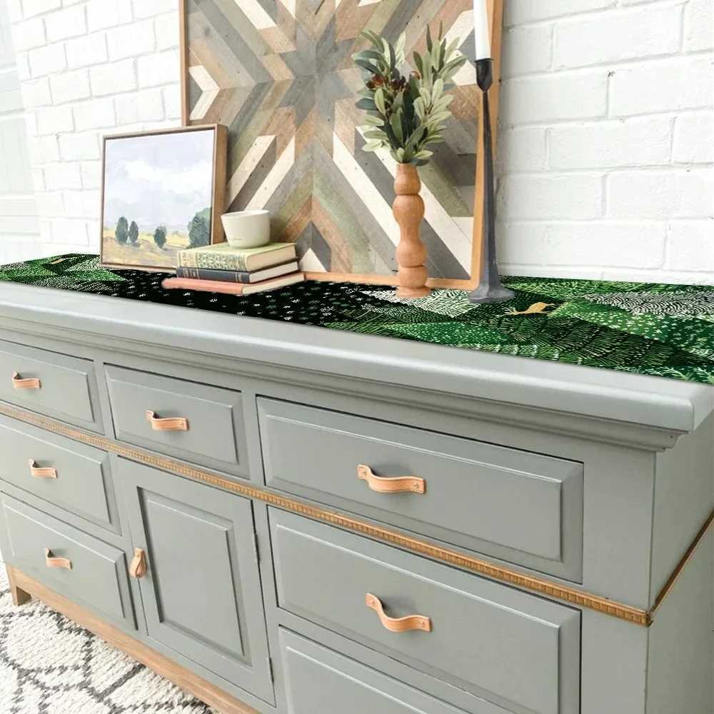 Christmas Green Forest Christmas Pattern Decoration Table Banner Holiday Table Decoration Home Kitchen Restaurant Party Decoration Y251113