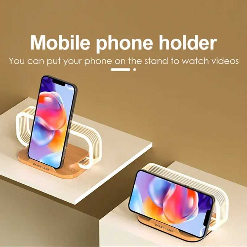 LED Night Light Wireless Charger Stand Table Desk Lamp Mobile Phone Holder Fast Charging Station Dock For iPhone M251114