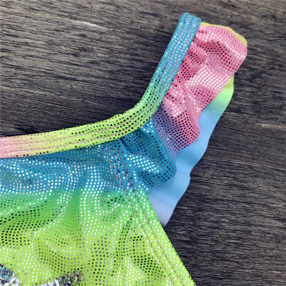 Unicorn Children Swimwear Rainbow Print Girls One Piece Children Swimsuits Girls Swimsuit Kids Bathing Suit 3-8 Years Sequins 21W251113