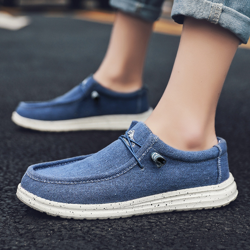 Men Casual Shoes Slip on Canvas Loafers Comfortable Walking Flats for Man Dude Non Slip Soft Moccasins Sneakers Summer 250106