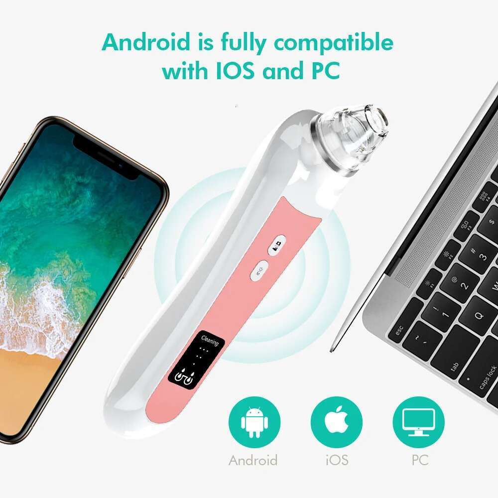 Blackhead Remover With Camera Vacuum Pore Black Head Extractions Tool 3 Adjustment Modes & 6 Suction Heads For Men And Women