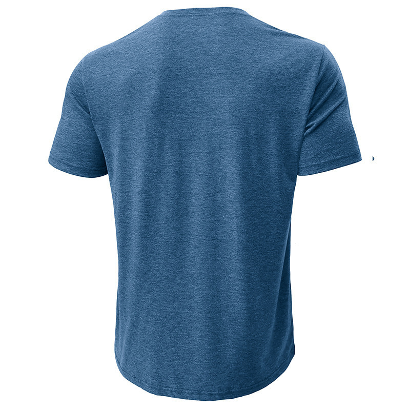 Summer Mens Solid Color Basic Henley Neck T-shirt Mens Round Neck Short Sleeve T-shirt t shirts for men