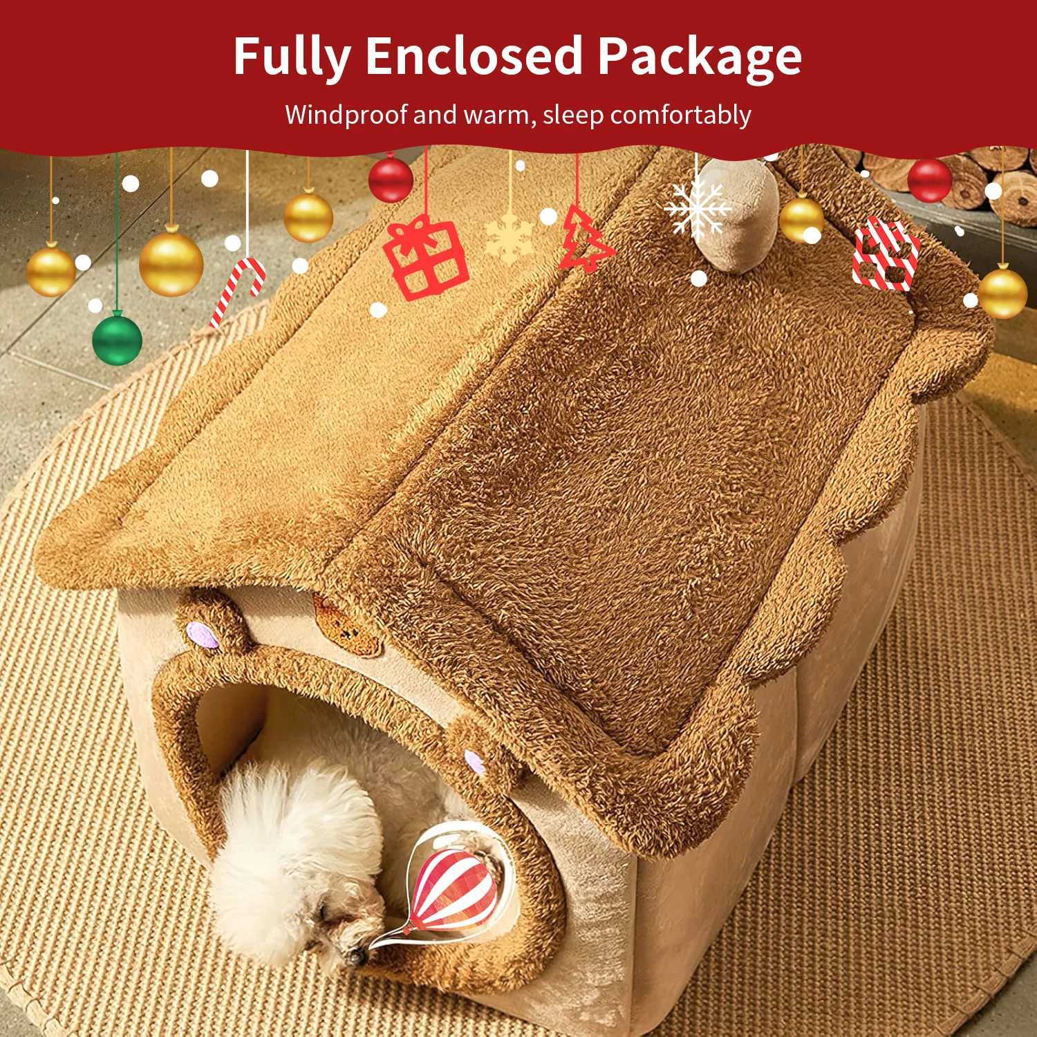 Pet Bed - Comfortable indoor pet shelter with soft cushions stylish design durability and easy cleaning X250412
