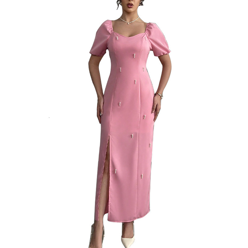 Womens clothing 2025 new style slim fit dress with slit and one-step skirt