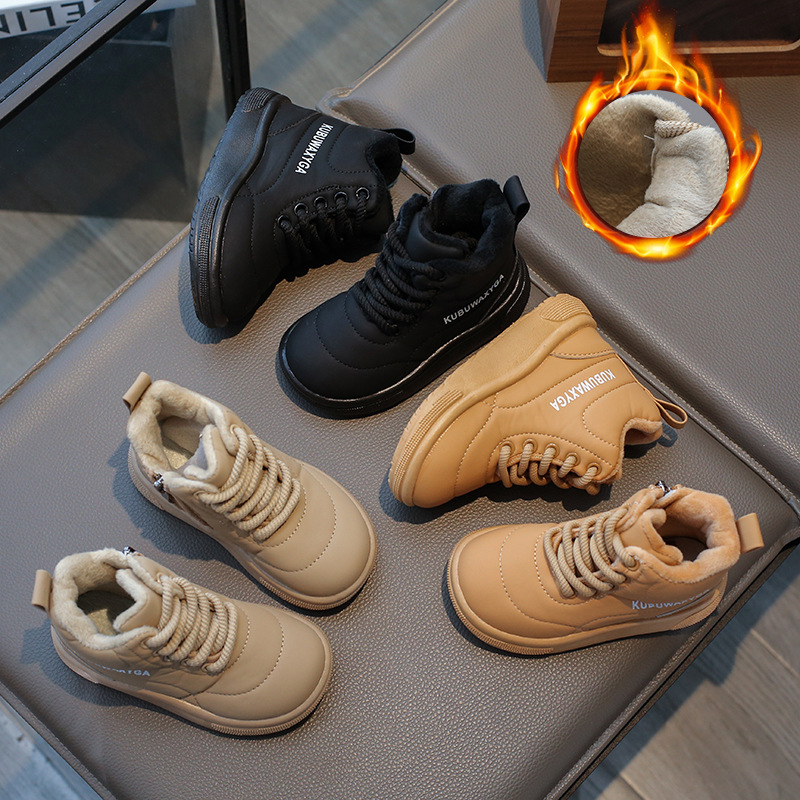 Fashion Children Snow Boots Youth Warm Thick Bottom Girls Cotton Boots Kidszworld Toddler Winter New Non-slip Boys Casual Shoes Comfortable Kid's