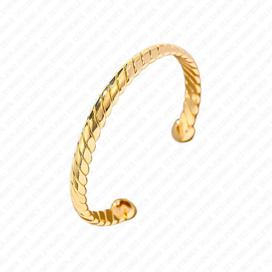 Designer Bracelet Bracelet for Women Twisted Rope Bracelets Gold Bangle Chunky Open Bangles Luxury Jewlery Designer for Women Elegant Timeless Gift Pr