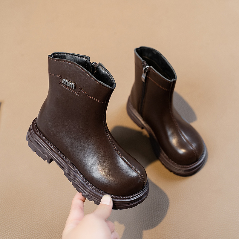 Girls Winter Boots New Toddler Youth Ankle Boots Warm Plush Fur Thick Kidszworld Kids Snow Boots Zipper Fashion Princess Leather Boots Sizes 26 - 36 K