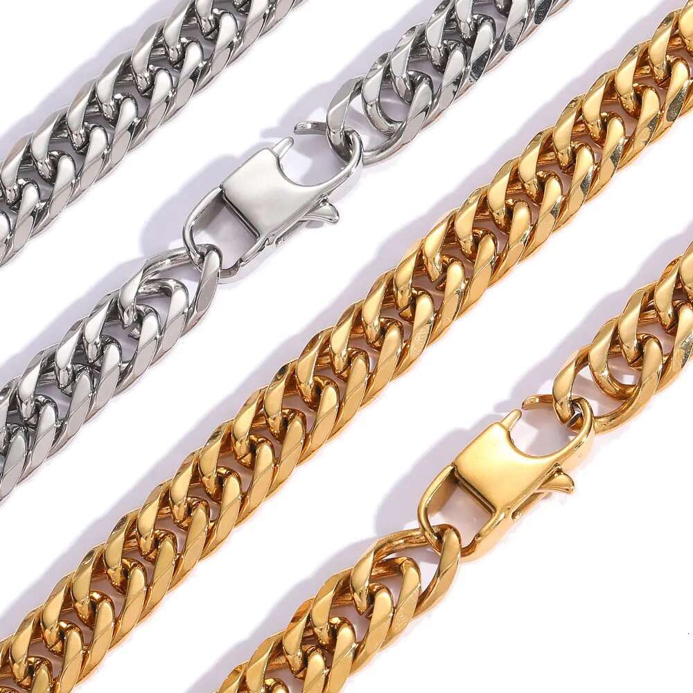 Hip Hop Jewelry Fashion 7mm 9mm Simple Miami Stainless Steel Luxurious Cuban Link Bracelet For Men Party Gift