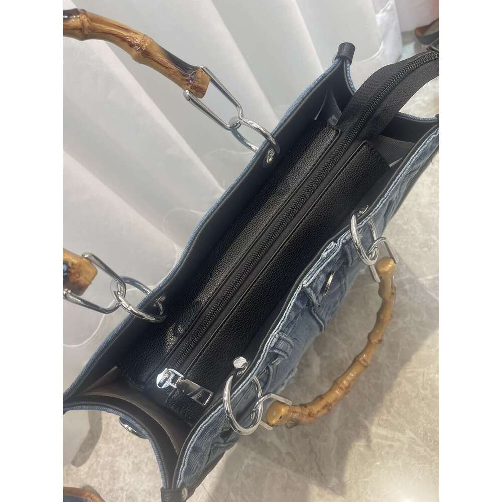 Women's Bags Tote's advanced versatile new denim with quirky niche design, fashionable and lazy style splicing