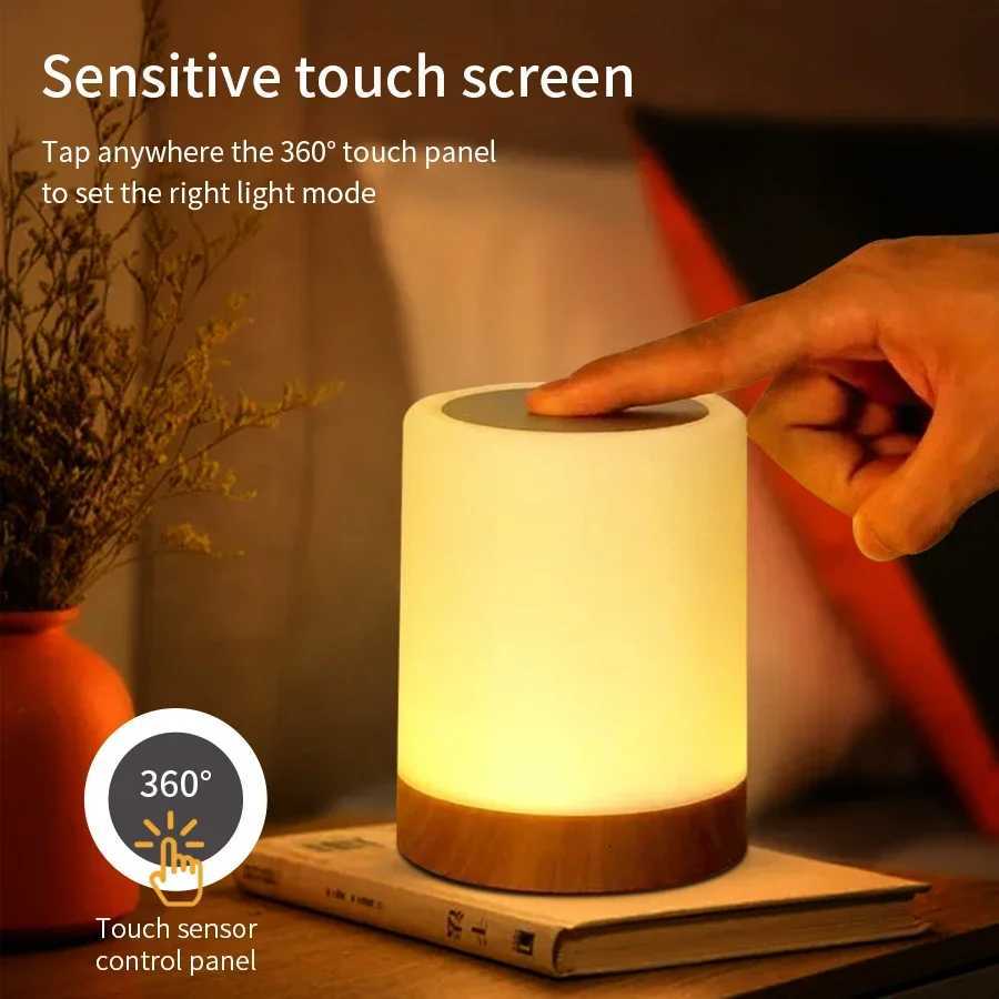 Portable Bedside Table Lamp Room Decoration USB Rechargeable Desk Lamp Desktop Night Light for Kids Gifts Bedroom Camping Light M251114