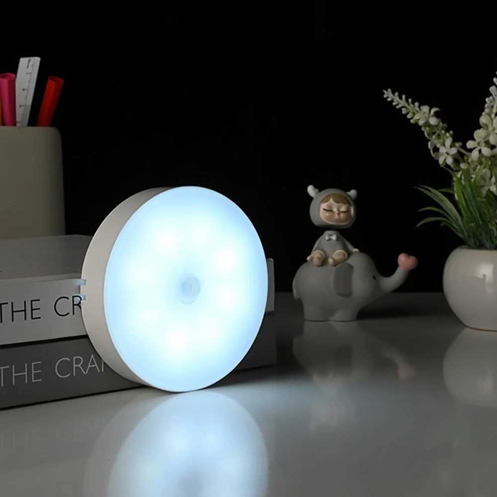 8LED Motion Sensor Night Light USB Rechargeable Human Body Induction Lamp for Bedroom Bedside Cabinet M251114
