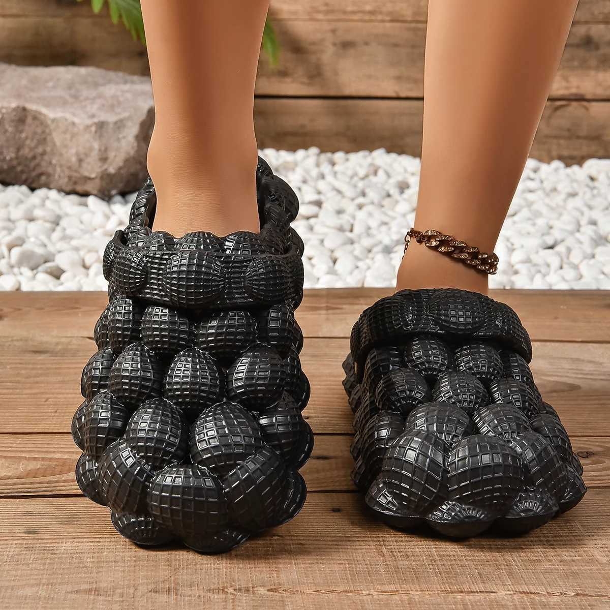 Cute womens slide bubble ball sandals summer indoor massage cloud slide outdoor closed toe fashionable beach casual sandals W250414