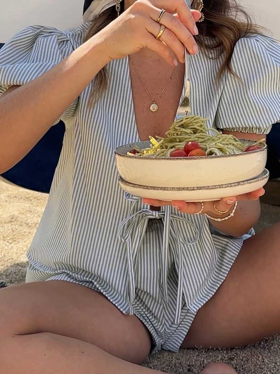 Womens summer shorts set lounge set striped printed short puffs Sves bow tie front top elastic waist shorts set pajamasXJ250414