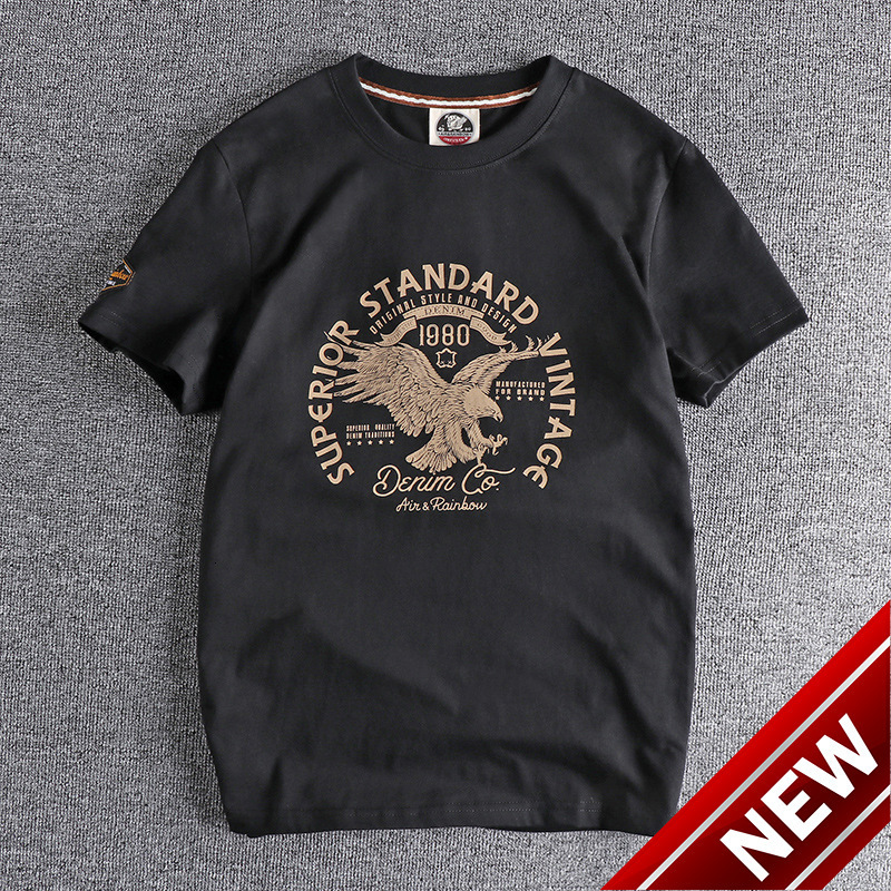 Multi pattern summer new Hong Kong Style printed short sleeve t-shirt mens comfortable round neck versatile youth half sleeve