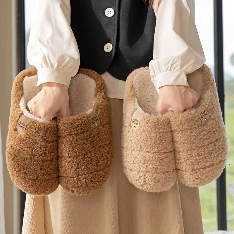 Casual Fluffy Wens Slippers He Plarform Plush Luxury Designer Wan Shoes Winter Indoor Elegant Fuzzy Fur Slides Warm Soft Y251114