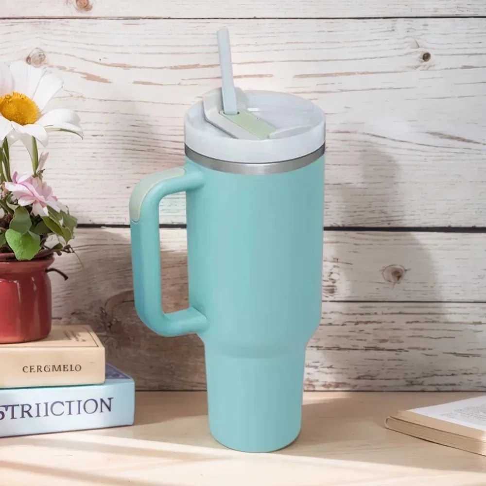 40oz Straw Vacuum Insulated Tumbler With Lid Stainless Steel Water Bottle with Handle Leak Proof Coffee Cup for Cup Uber C251114