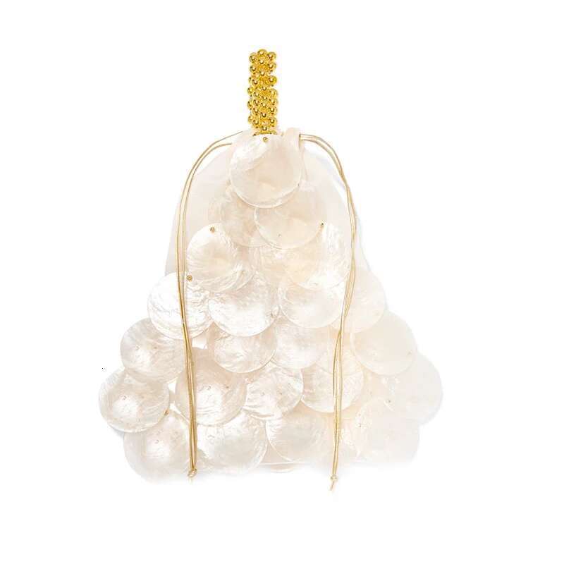 Shell Natural Piece Sequin Hand Weaving Beaded Pearl Bag Women Evening Sequins Handbag