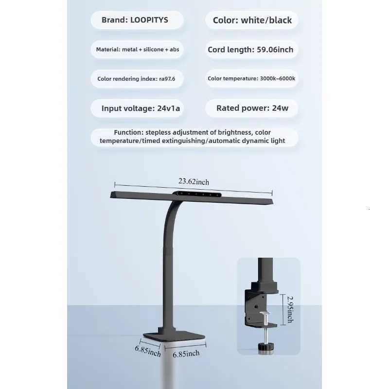 Touch Remote Control Dimmable LED Desk Lamp Intelligently Controlled Eye Protection for Reading Student Dormitory Bedroom M251114