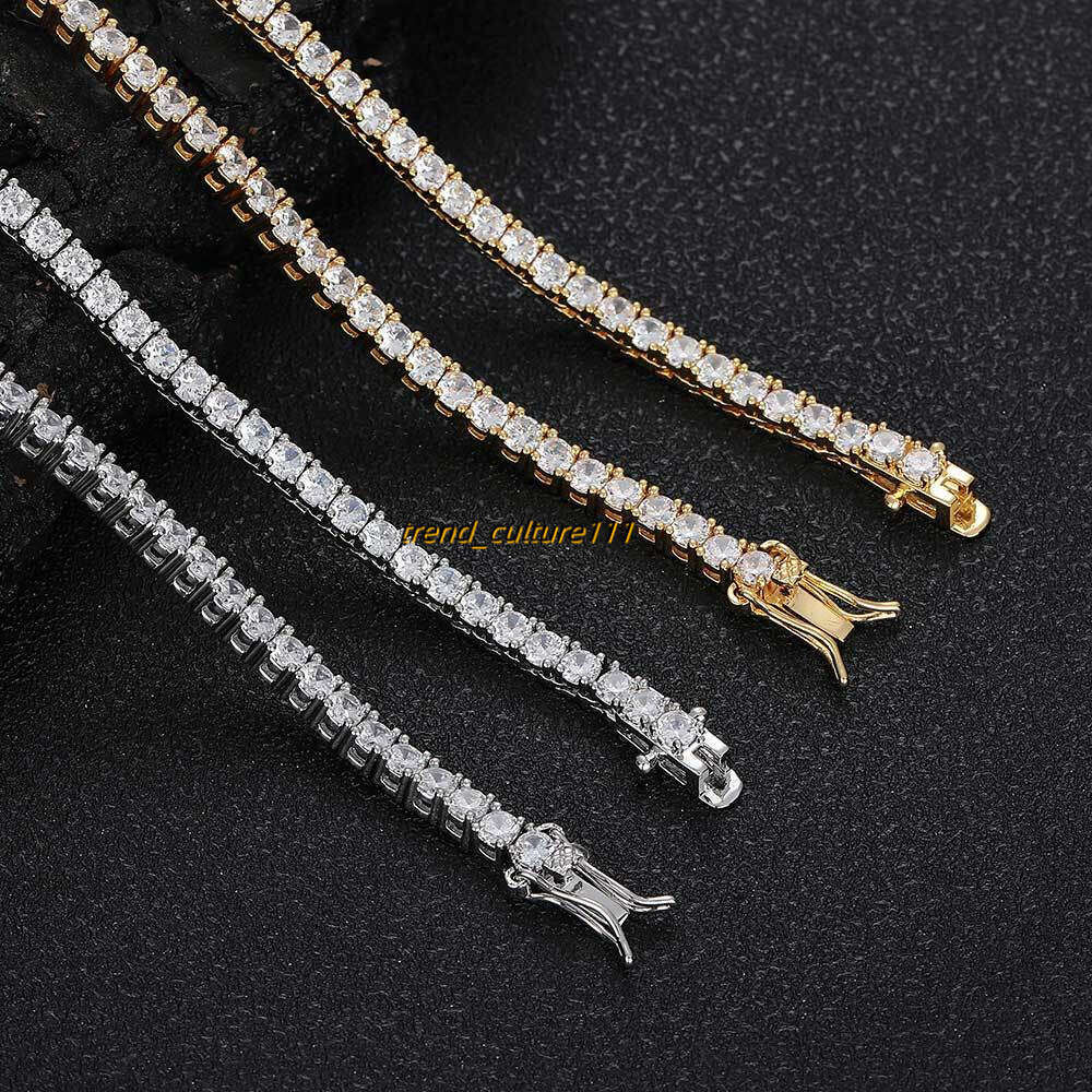 2023 New Gradient Size Tennis Chain Hip Hop Jewelry Trendy Brand Male Female Hiphop Copper Set Moissanite Necklace
