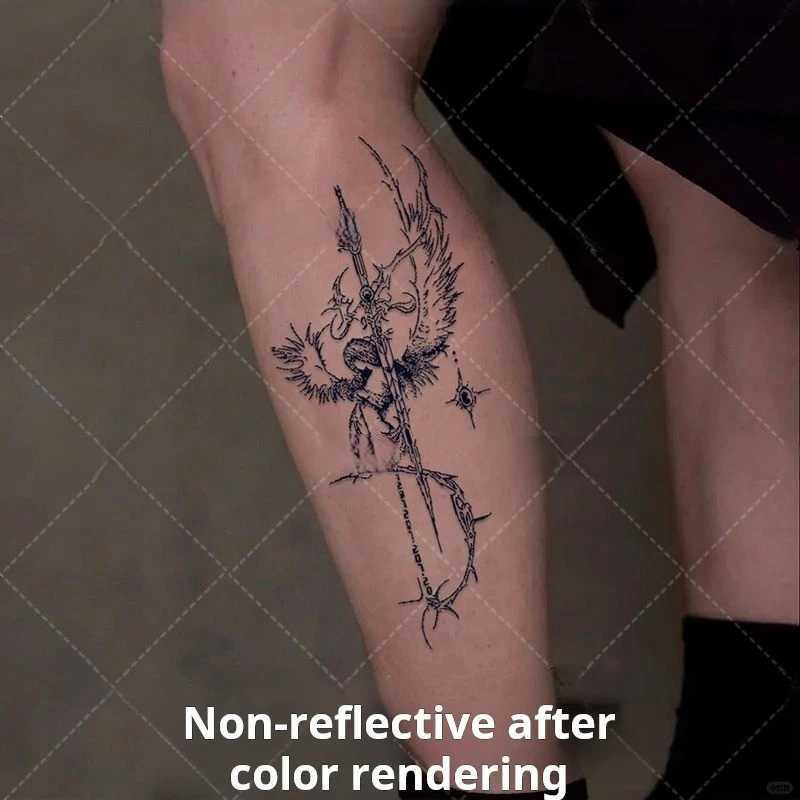 Holy Judgment Sword Herbal Tattoo Sticker Angel Judge Semi Permanent Waist Fake Tattoo Female Punk Art Temporary TattooXJ25414