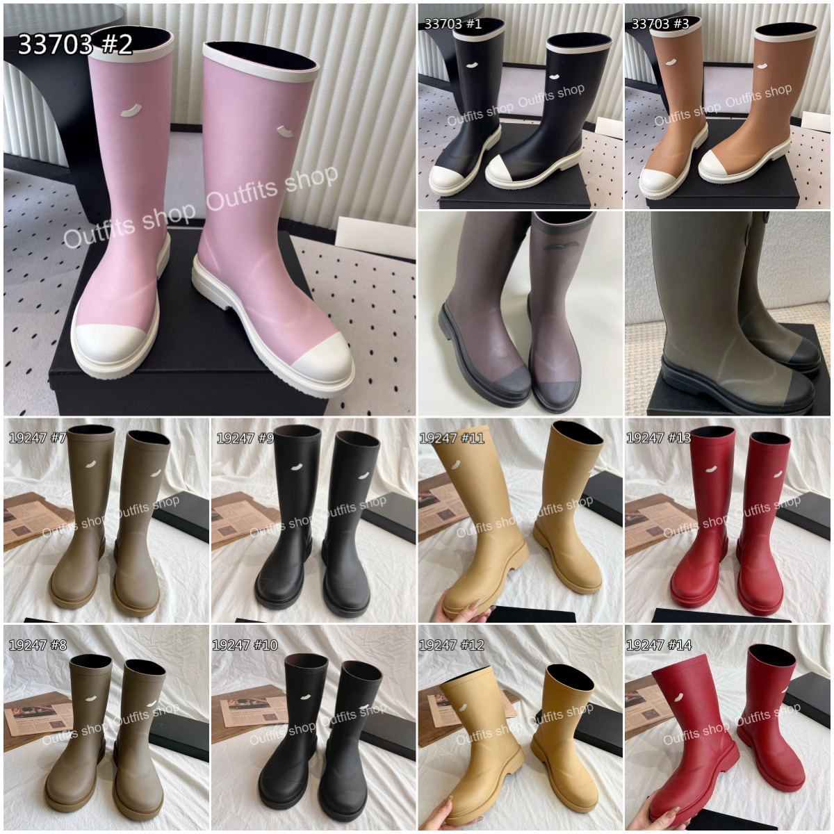 Slip-on casual shoes Rubber Plastic materials rain boots Low-top ankle waterproof boosts