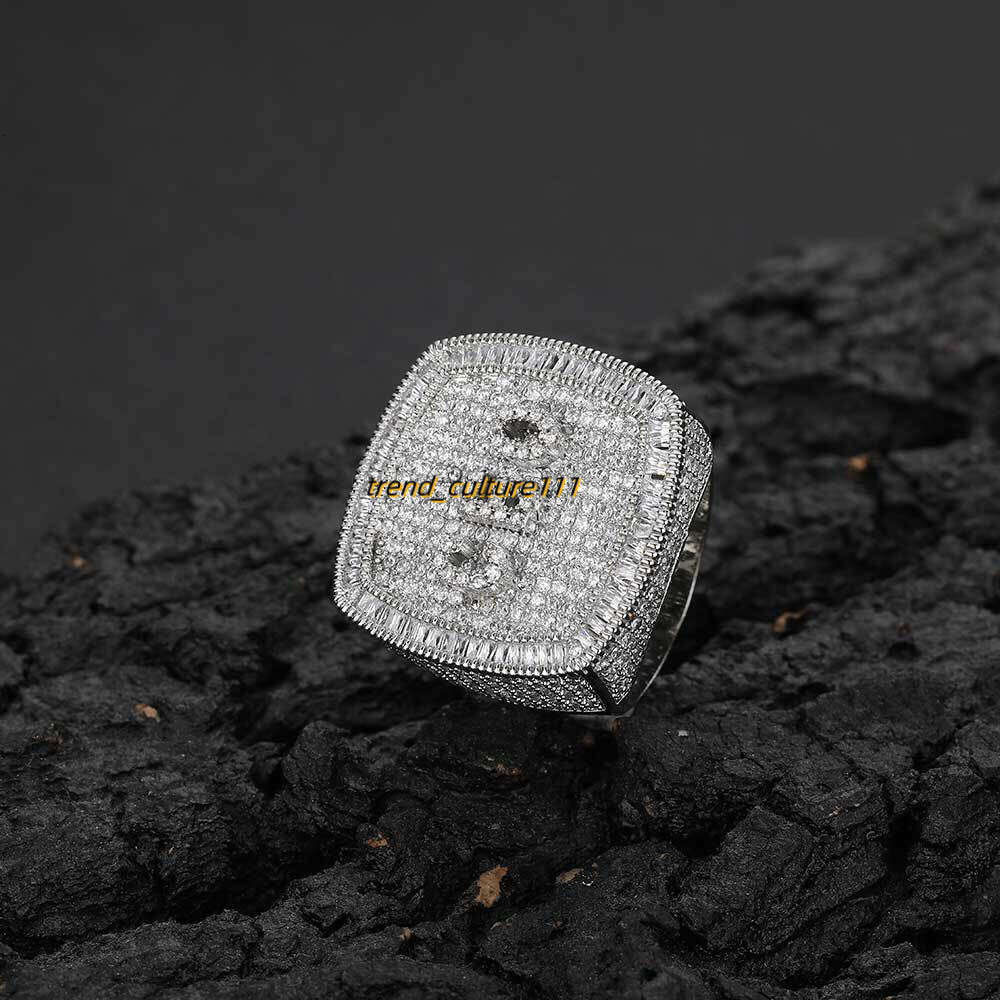 Hip hop Jewelry DIY Personalized Custom Letter Micro inlaid Moissanite Ring Men's and Women's Rings