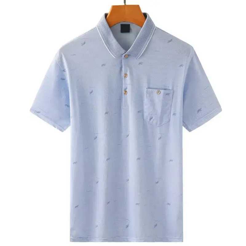 Dopamine mens ice silk T-shirt for middle-aged and elderly mens clothing grandfather short sleeved loose fit W250414