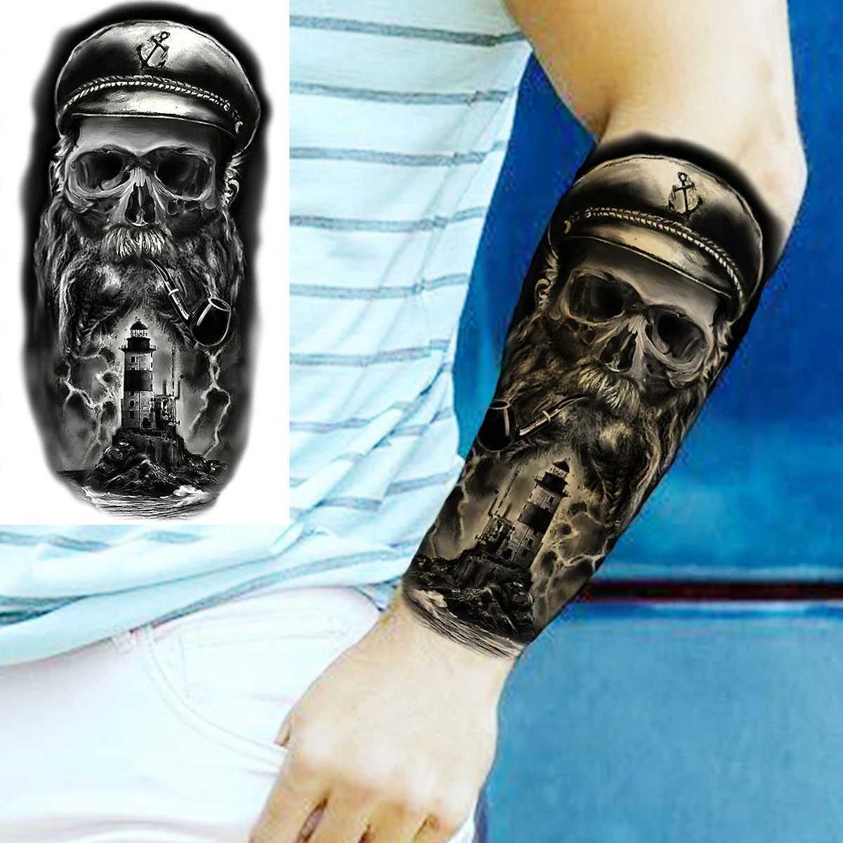 3D Joker Halloween Female Temporary Tattoo Real Lion Compass Wolf Pirate Fake Tattoo Sticker Joker TattooXJ25414