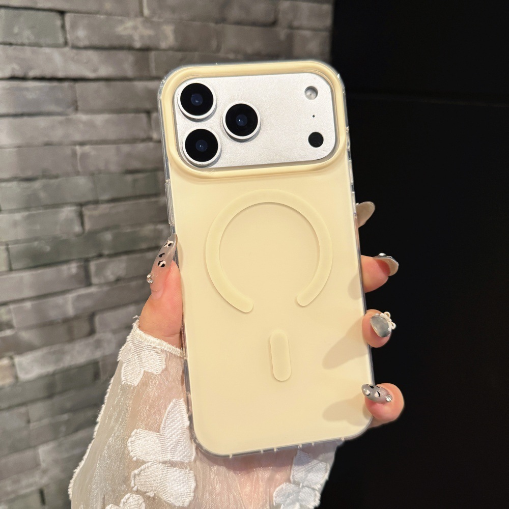 Matte Magnetic Solid Color Phone Case Compatible with iPhone 17 Pro Max Personalized Stand Case iPhone 16/15 Pro Niche