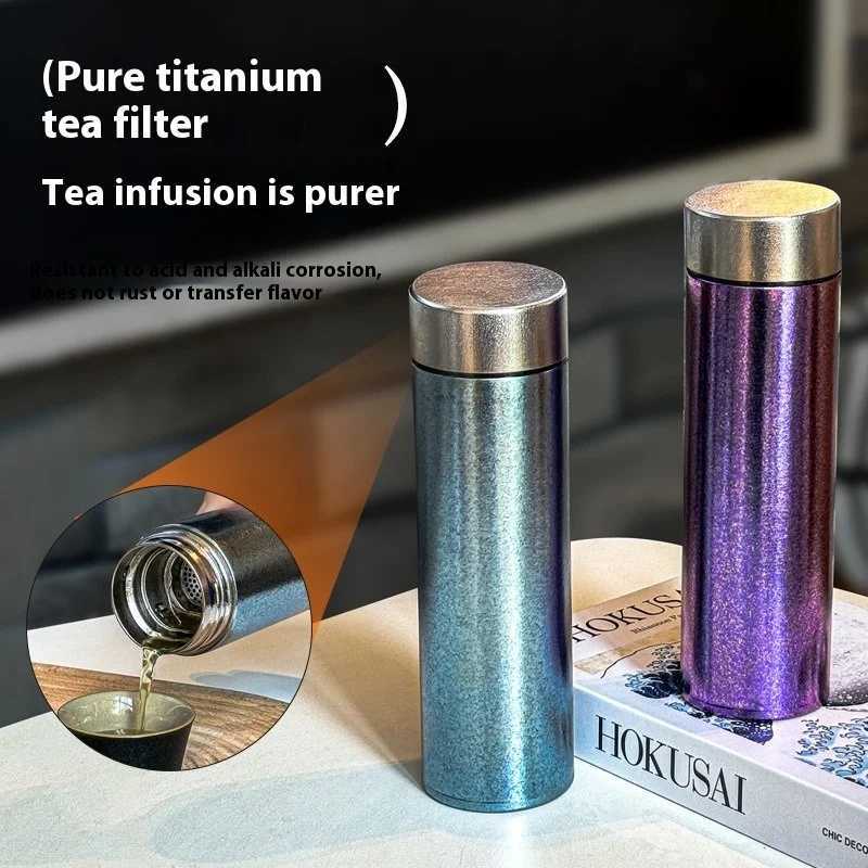 Pure Titanium Insulated Cup Portable Tea Cup MenWomen Water Cup Business Office Cup Titanium Cup Hot and Cold Insulation Bottle C251114