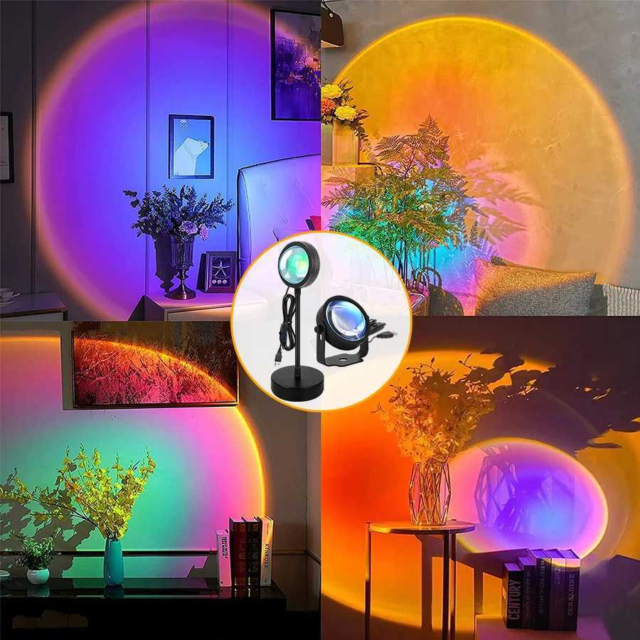 SmartSunset Tuya USB Sunset Projector Light RGB Smart Life APP Remote For Room Photography Background Decor Lighting M251114