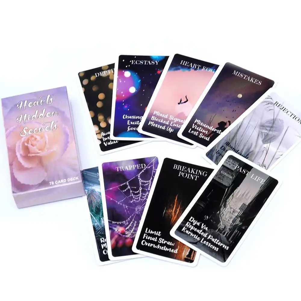 Hearts Hidden Secrets Oracle Cards Deck Situations Cards Glossy Twin Flame Deck Feelings Messages Deck Tarot Cards Board Game C251114