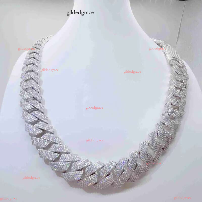 moissanite necklace designer jewelry cuban k chain Iced Out Pass Dia Tester Sterg Sier Necklace Vvs Moissanite chains for men