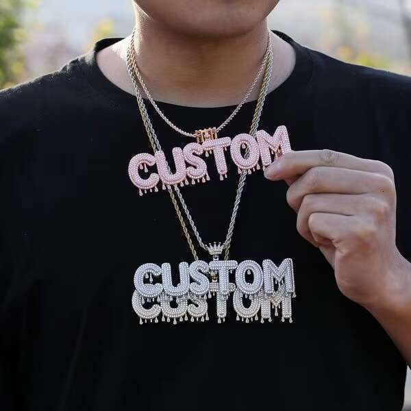 De GRA Certificate Pure Sier VVSMossinate Iced Jewelry Initial Moissanite Pendant Necklace