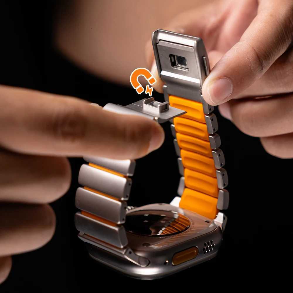 Titanium Fluoroelaster Rubber Band for Watch tra 3 2 49mm Series 11 10 46mm Strap for Iwatch 9 8 7 6 5 SE 3 44mm 45mm X251114 - view 6
