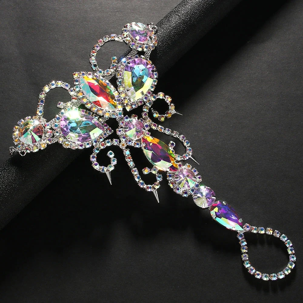 Sexy Colored Hollow Toe Chain Ankle Belly Dance Accessories Beach Barefoot Geometry Rhinestone Ankle Bracelet 250408