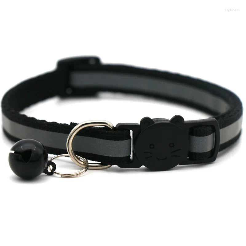 Update 100Pcs Pet Round Ears Cat Buckle Reflective Head Safety Separate Dog Bell Collar