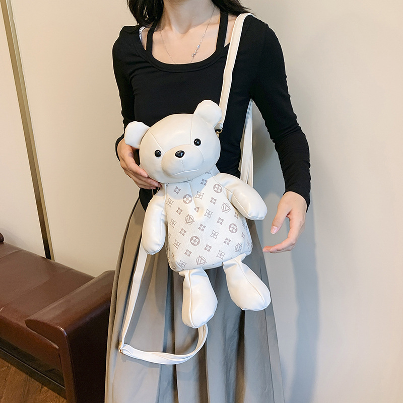 Bestselling New Cute Simple Animal Backpack Minimalist Design Elegant and Versatile Shoulder Bag Free Shipping off White Brown Coffee