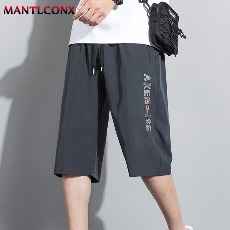 fashion sports shorts mens elastic waist breathable quick drying comfortable black XXXL 250414Z