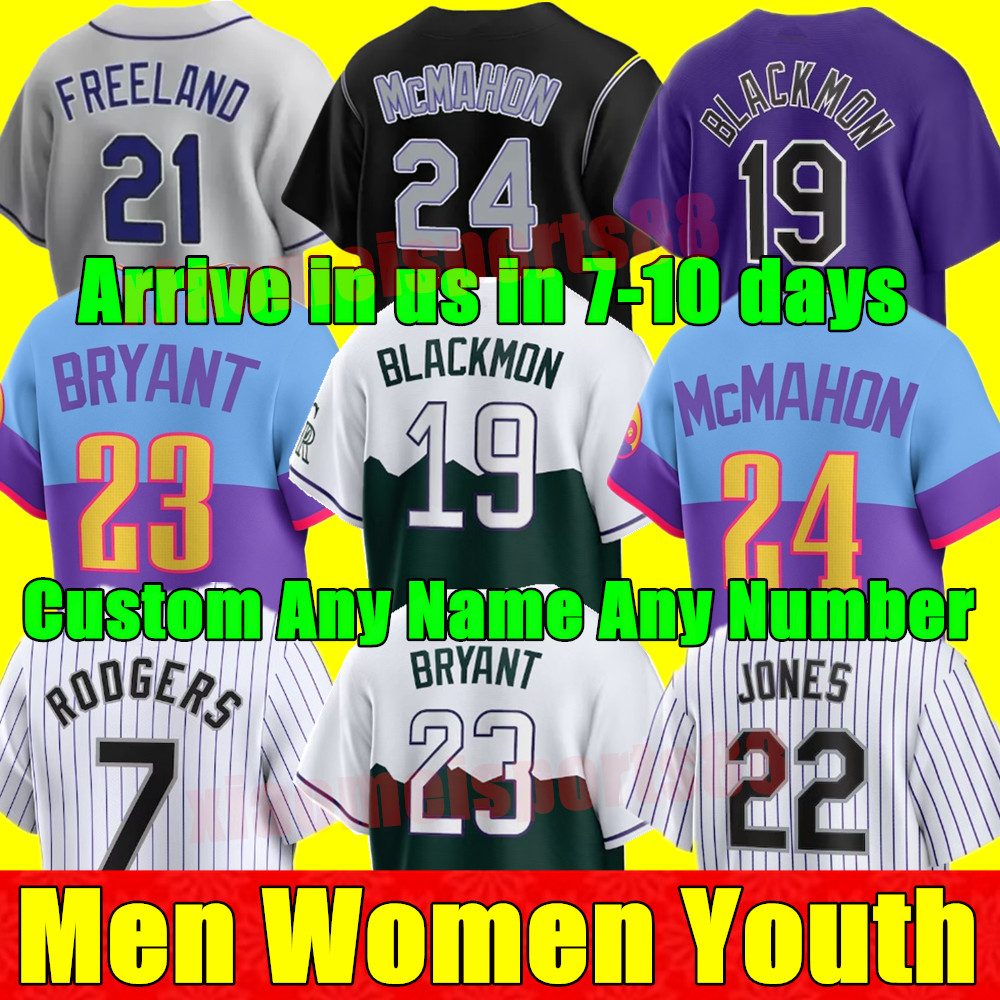 New S-4XL 2025 Custom Kris Bryant Jersey Michael Toglia Charlie Blackmon McMahon Elias DIaz C. J. Cron German Marque Helton Freeland Men Women Youth kids
