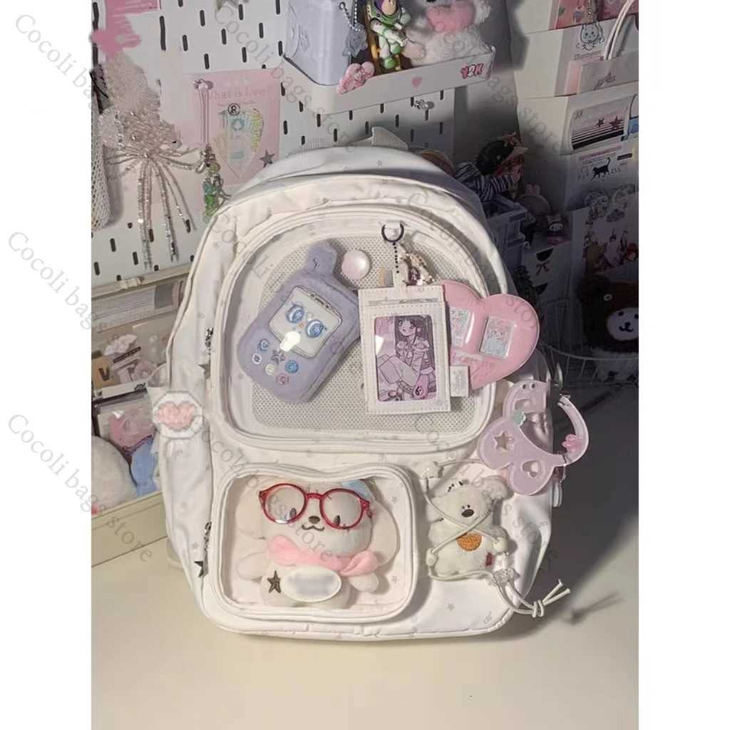 Ita Bag Kawaii Backpack Bags for Woman Transparent Pocket Backpacks Woman Large Capacity Itabag Schoolbag Girls School BagW251113