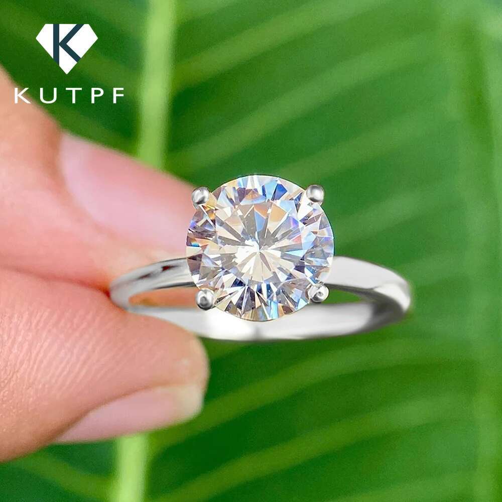 0.5-4Carat Brilliant Round Cut Moissanite Engagement Ring for Women 925 Silver 4-prong Set Solitaire Diamond Wedding Rings