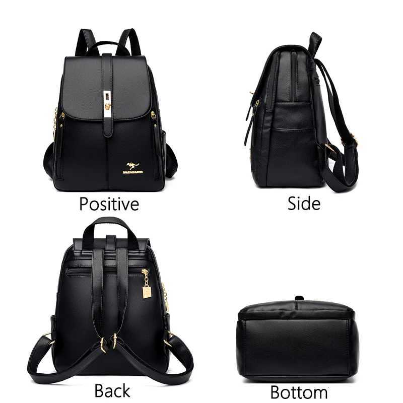 Winter 2024 New Women Leather Backpacks Fashion Shoulder Bags Female Backpack Ladies Travel Backpack School Bags For GirlsT251113