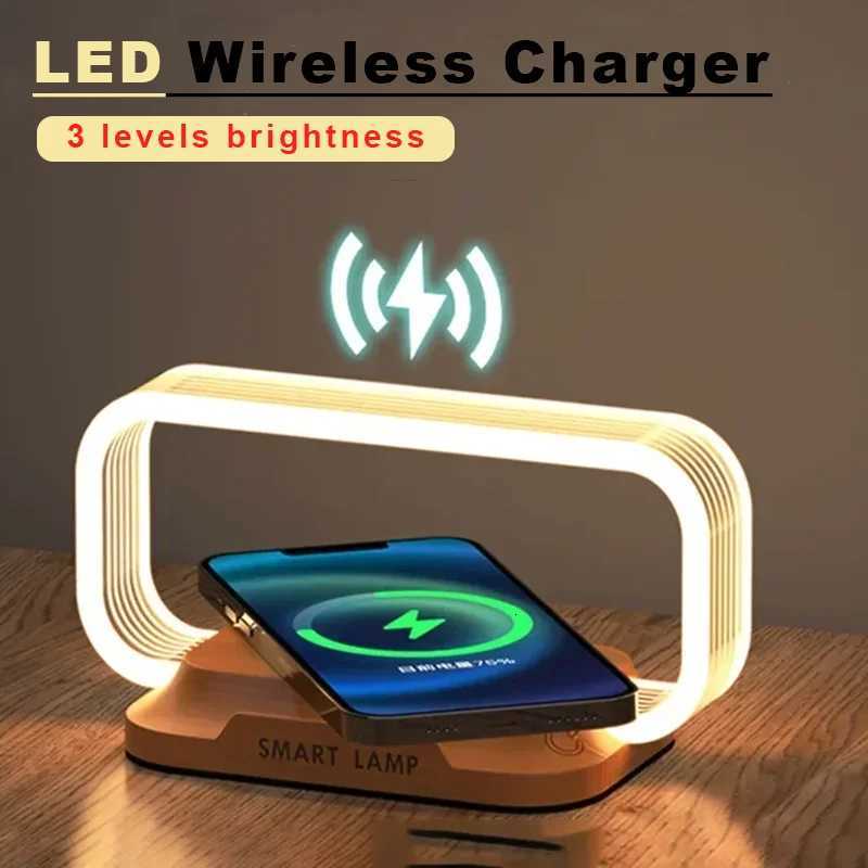 LED Night Light Wireless Charger Stand Table Desk Lamp Mobile Phone Holder Fast Charging Station Dock For iPhone M251114